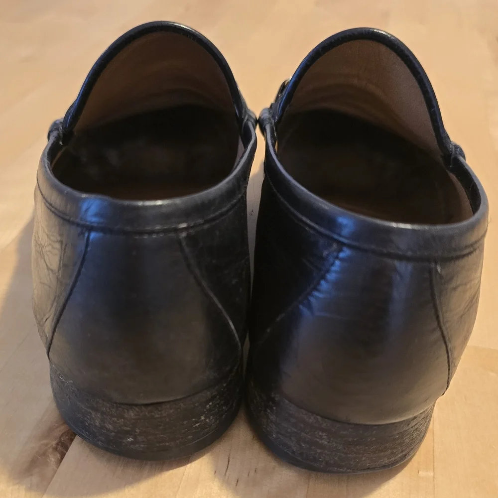 Gucci Horsebit Leather Loafers Black Authentic Size 42M/US 9